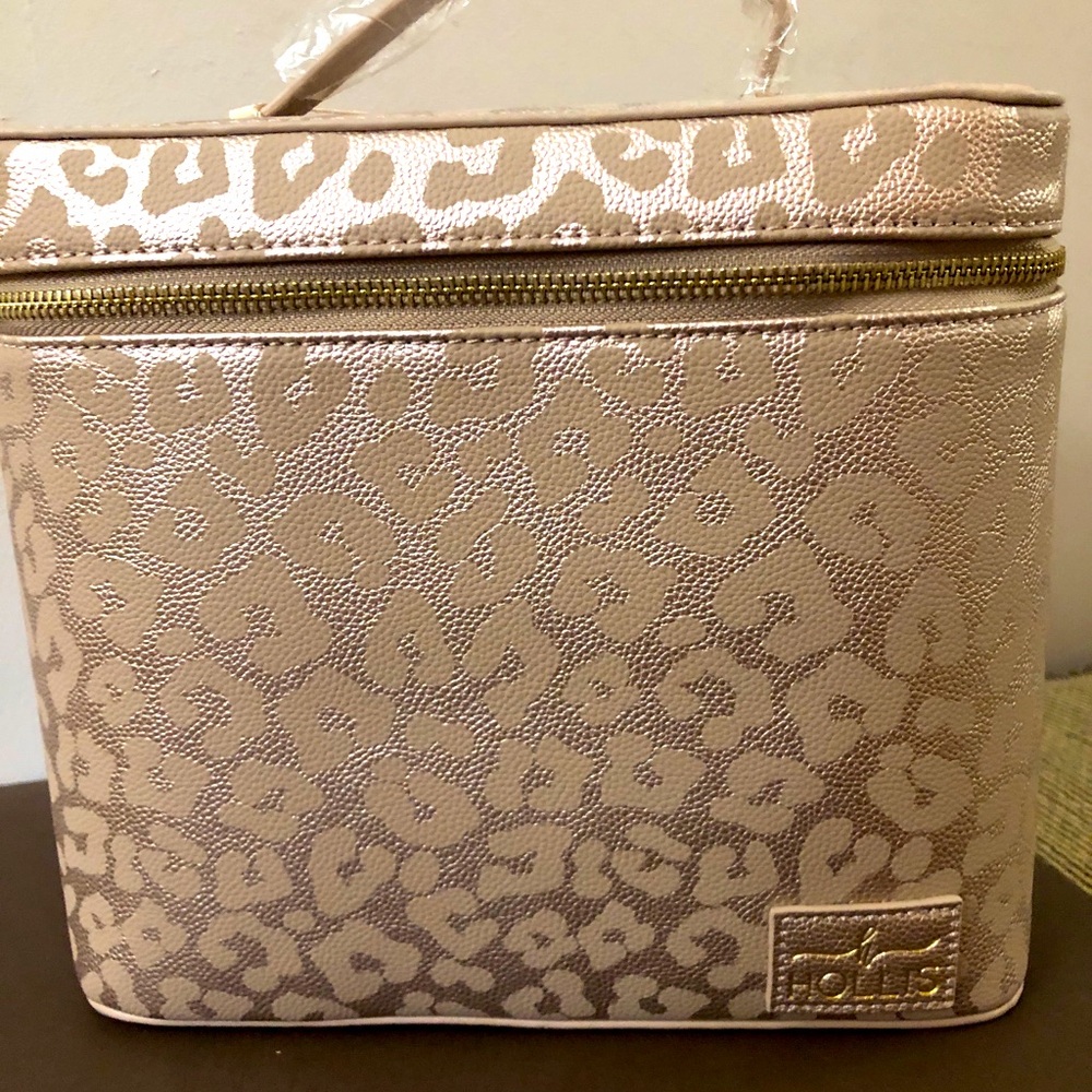 Hollis leopard makeup lux bag